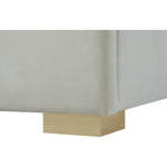 Nora Velvet Upholstered Queen Bed in Cream