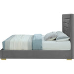 Nora Velvet Upholstered Queen Bed in Grey