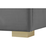 Nora Velvet Upholstered Queen Bed in Grey