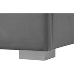 Nora Velvet Upholstered Queen Bed in Grey