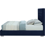 Nora Velvet Upholstered Queen Bed in Navy