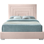 Nora Velvet Upholstered Queen Bed in Pink