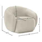 Emery Velvet Upholstered Chair in Cream
