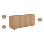 Norin Solid Wood And Oak Veneer Sideboard/Buffet in Natural