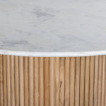 Oakhill 47" Marble Top And Mango Wood Base Dining Table in Natural