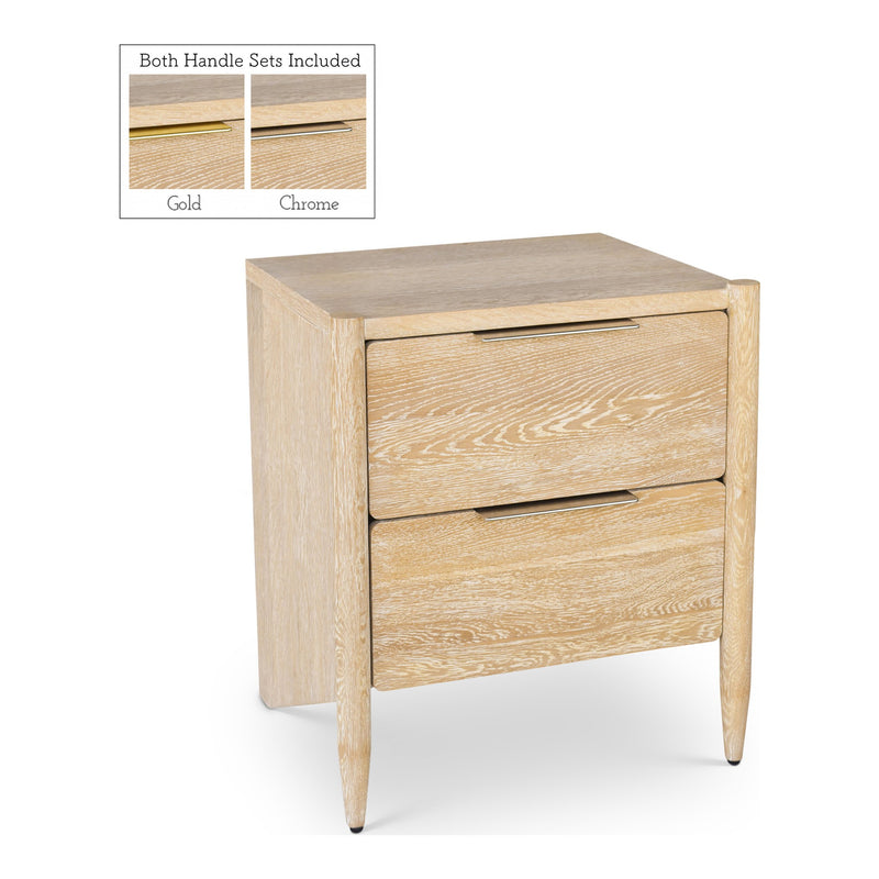 Oakwood Oak Wood Nightstand in White