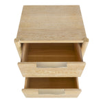 Oakwood Oak Wood Nightstand in White