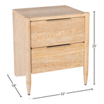 Oakwood Oak Wood Nightstand in White