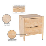 Oakwood Oak Wood Nightstand in White