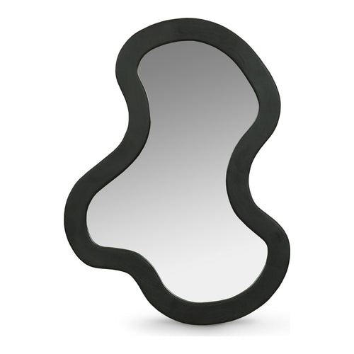 Oblique Acacia Wood Frame Mirror in Black
