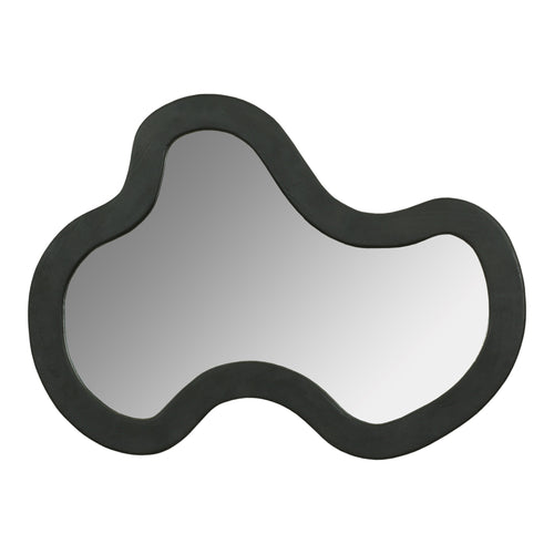 Oblique Acacia Wood Frame Mirror in Black