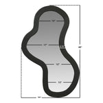 Oblique Acacia Wood Frame Mirror in Black