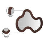 Oblique Acacia Wood Frame Mirror in Brown