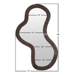 Oblique Acacia Wood Frame Mirror in Brown