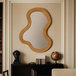 Oblique Acacia Wood Frame Mirror in Oak