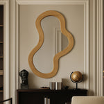 Oblique Acacia Wood Frame Mirror in Oak