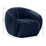 Emery Velvet Upholstered Chair in Navy