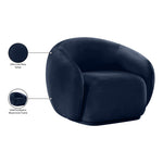 Emery Velvet Upholstered Chair in Navy
