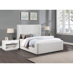 Oliver Boucle Fabric Upholstered King Bed (3 Boxes) in Cream