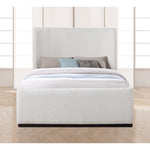 Oliver Boucle Fabric Upholstered King Bed (3 Boxes) in Cream