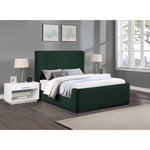 Oliver Boucle Fabric Upholstered King Bed (3 Boxes) in Green