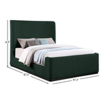 Oliver Boucle Fabric Upholstered King Bed (3 Boxes) in Green
