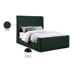 Oliver Boucle Fabric Upholstered King Bed (3 Boxes) in Green