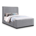 Oliver Boucle Fabric Upholstered King Bed (3 Boxes) in Grey