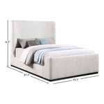 Oliver Boucle Fabric Upholstered Queen Bed (3 Boxes) in Cream