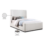 Oliver Boucle Fabric Upholstered Queen Bed (3 Boxes) in Cream