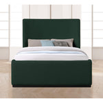 Oliver Boucle Fabric Upholstered Queen Bed (3 Boxes) in Green
