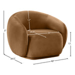Emery Velvet Upholstered Chair in Saddle