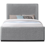 Oliver Boucle Fabric Upholstered Queen Bed (3 Boxes) in Grey