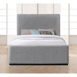 Oliver Boucle Fabric Upholstered Queen Bed (3 Boxes) in Grey