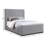 Oliver Boucle Fabric Upholstered Queen Bed (3 Boxes) in Grey