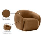 Emery Velvet Upholstered Chair in Saddle