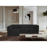 Ollie 98" Boucle Fabric Upholstered 4pc. Modular Sectional in Black