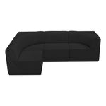 Ollie 98" Boucle Fabric Upholstered 4pc. Modular Sectional in Black