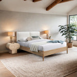 Arbor Fabric Upholstered Queen Bed in Cream
