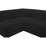 Ollie 98" Boucle Fabric Upholstered 4pc. Modular Sectional in Black