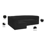 Ollie 98" Boucle Fabric Upholstered 4pc. Modular Sectional in Black