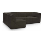 Ollie 98" Boucle Fabric Upholstered 4pc. Modular Sectional in Brown