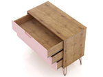 Rockefeller 35" Dresser (3-Drawer) in Pink