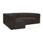 Ollie 98" Boucle Fabric Upholstered 4pc. Modular Sectional in Brown