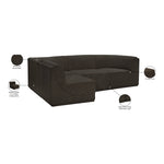 Ollie 98" Boucle Fabric Upholstered 4pc. Modular Sectional in Brown