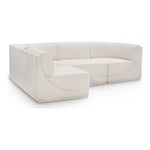 Ollie 98" Boucle Fabric Upholstered 4pc. Modular Sectional in Cream