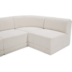 Ollie 98" Boucle Fabric Upholstered 4pc. Modular Sectional in Cream