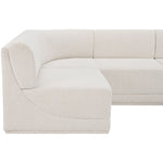 Ollie 98" Boucle Fabric Upholstered 4pc. Modular Sectional in Cream