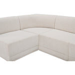 Ollie 98" Boucle Fabric Upholstered 4pc. Modular Sectional in Cream
