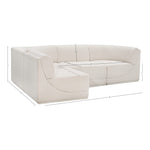Ollie 98" Boucle Fabric Upholstered 4pc. Modular Sectional in Cream